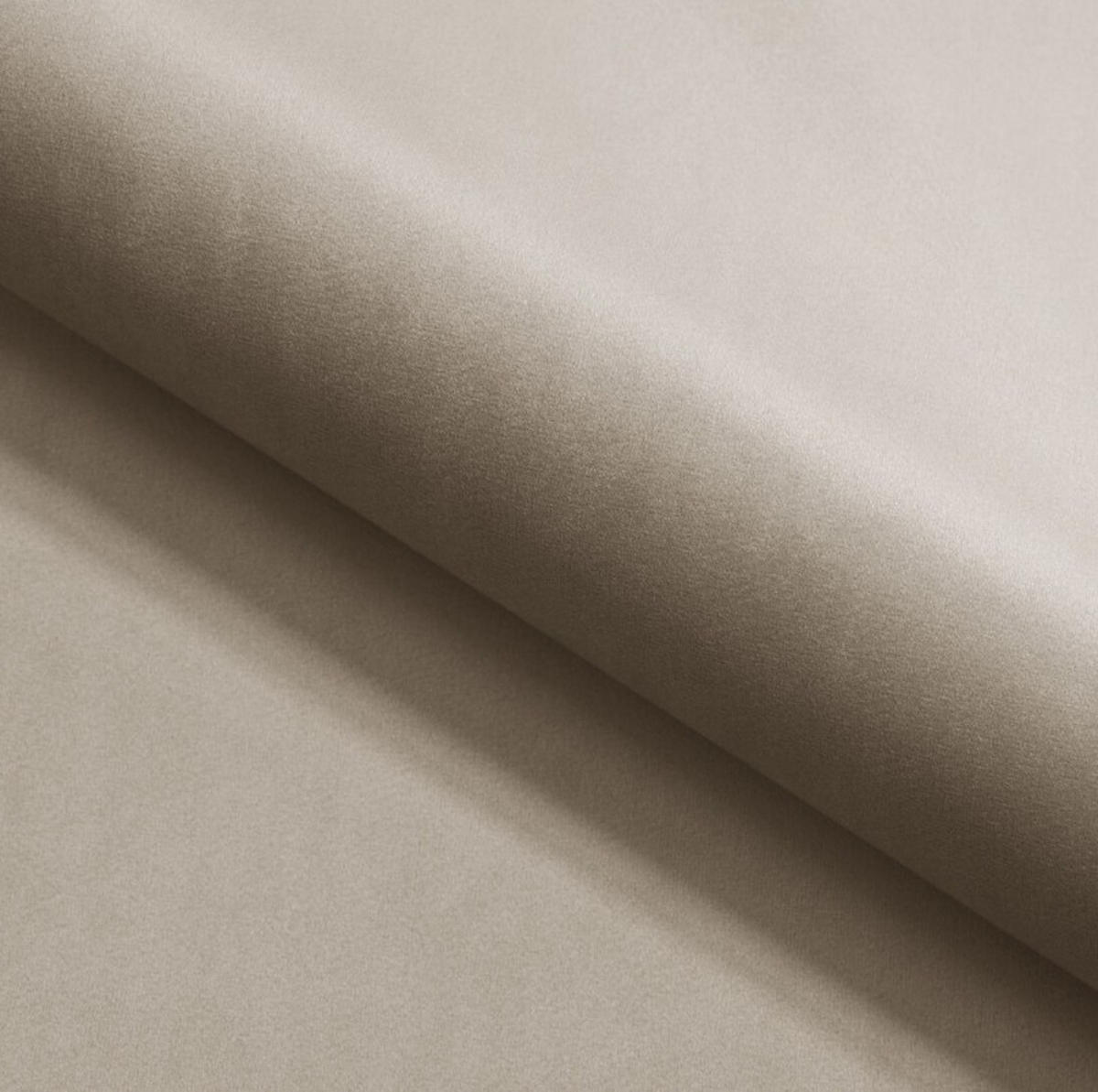 ECKSOFA GLAM mit Schlaffunktion, Ottomane & goldenen Füßen – Samtsofa im Glamour-Stil mit Zierkissen, 258x167x91 cm, rechte, beige​ - Beige, Holz/Textil (258/167cm) - DomoHome