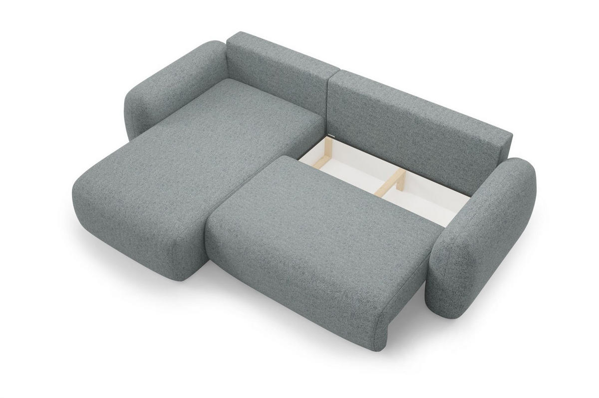 ECKSOFA Gaston Mit Schlaffunktion - Dunkelgrau, Holzwerkstoff/Textil (304/190cm) - Fun Möbel
