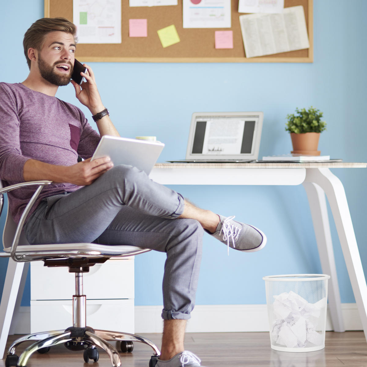 PAPIERKORB - Weiß, Metall (23/24/23cm) - Relaxdays