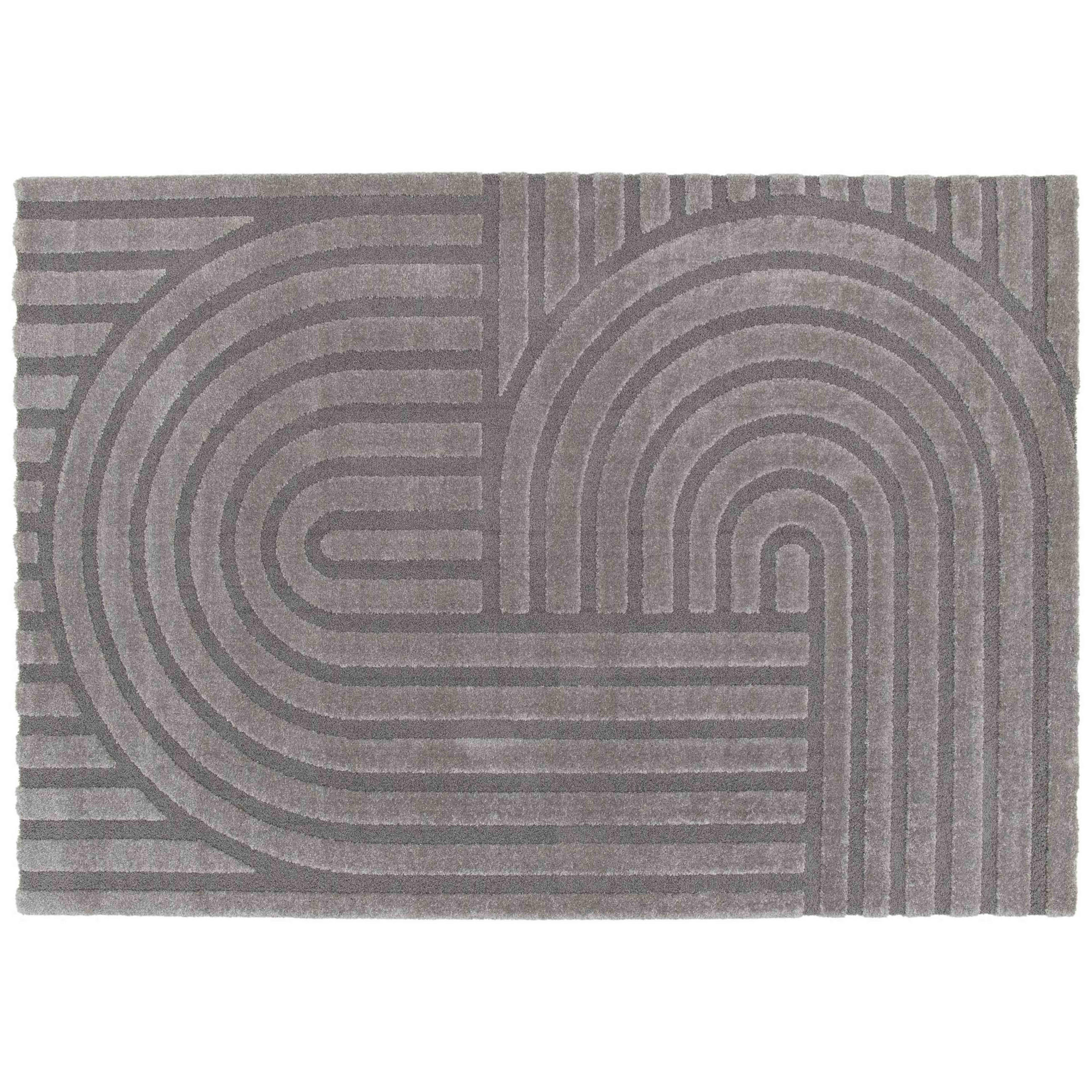 TEPPICH, Grau - Grau, Textil (120/170cm) - Oviala