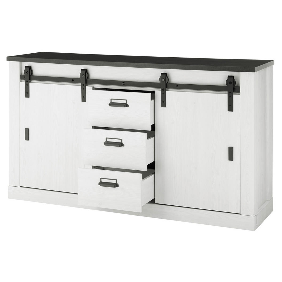 SIDEBOARD Shelton-61 - Weiß, Holzwerkstoff (162/91/43cm) - Lomado