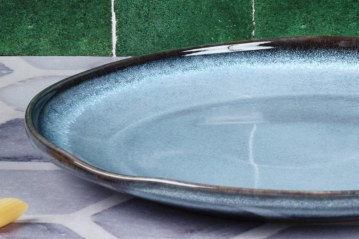 SERVIERPLATTE Genesis Ø33cm - Meer - Blau, Keramik (33/3.5/33cm) - Björn