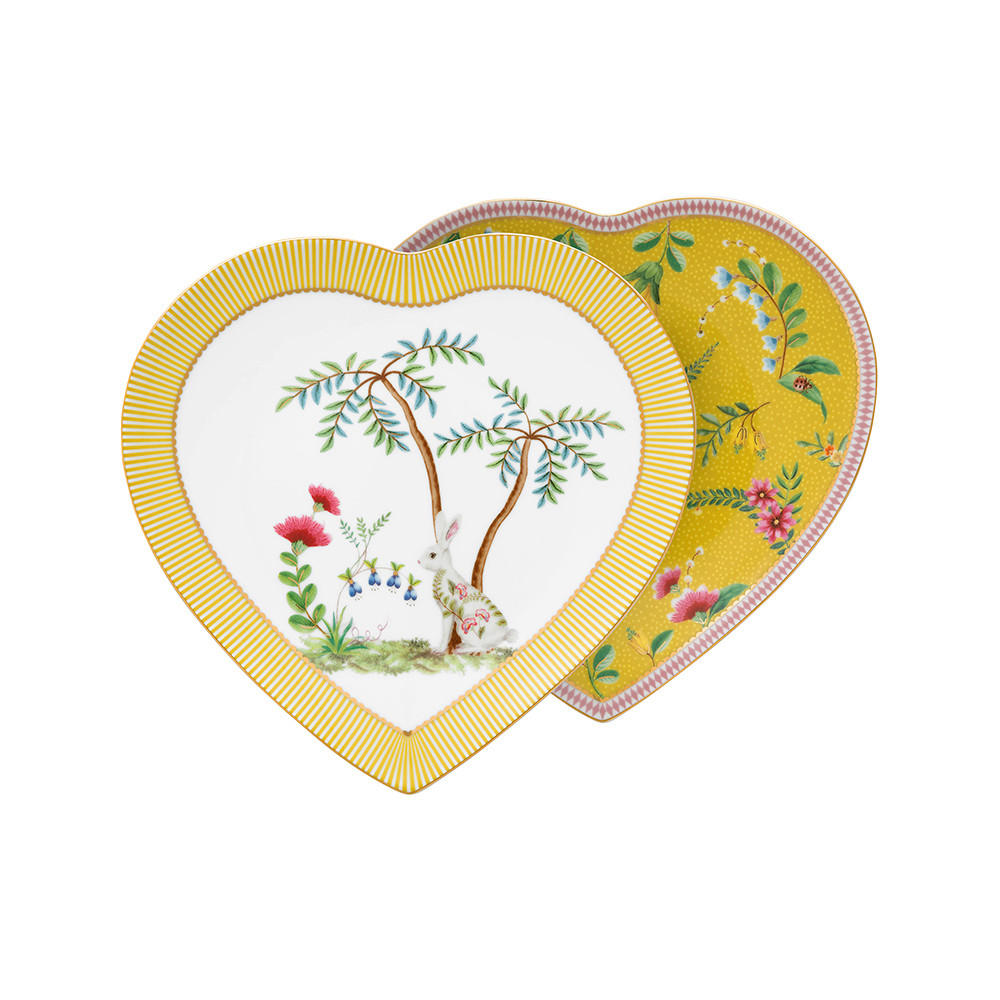 TELLER 2er-Set Heart shape la majorelle gelb 21.5 cm - Gelb, Keramik (24cm) - Pip Studio