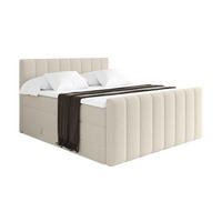 BOXSPRINGOVÁ POSTEL s matrací H3/H4 - OTTA-Z KING - 140x200 cm Béžová - písková barva, kompozitní dřevo (140/200cm) - ALTDECOR