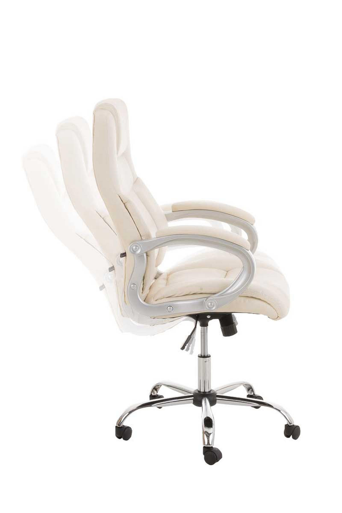 BÜROSTUHL SYDNEY 113x66x70 Creme Kunstleder - Creme, Leder/Metall (66/113/70cm) - DELUKE