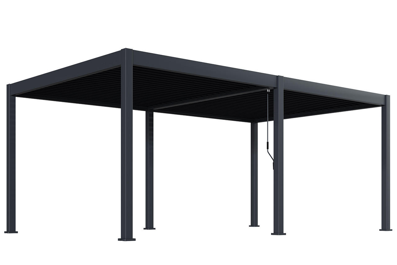 LAMELLENDACH-PERGOLA Oasis 3,6 x 6 m Anthrazit Aluminium - Grau, Kunststoff (80/175/120cm) - Green Spirit