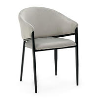 STUHL BUENO gespolsterter - hellgrau - Glamour Velour Samt - Hellgrau/Schwarz, Textil/Metall (57/81/59cm) - NEW HOME