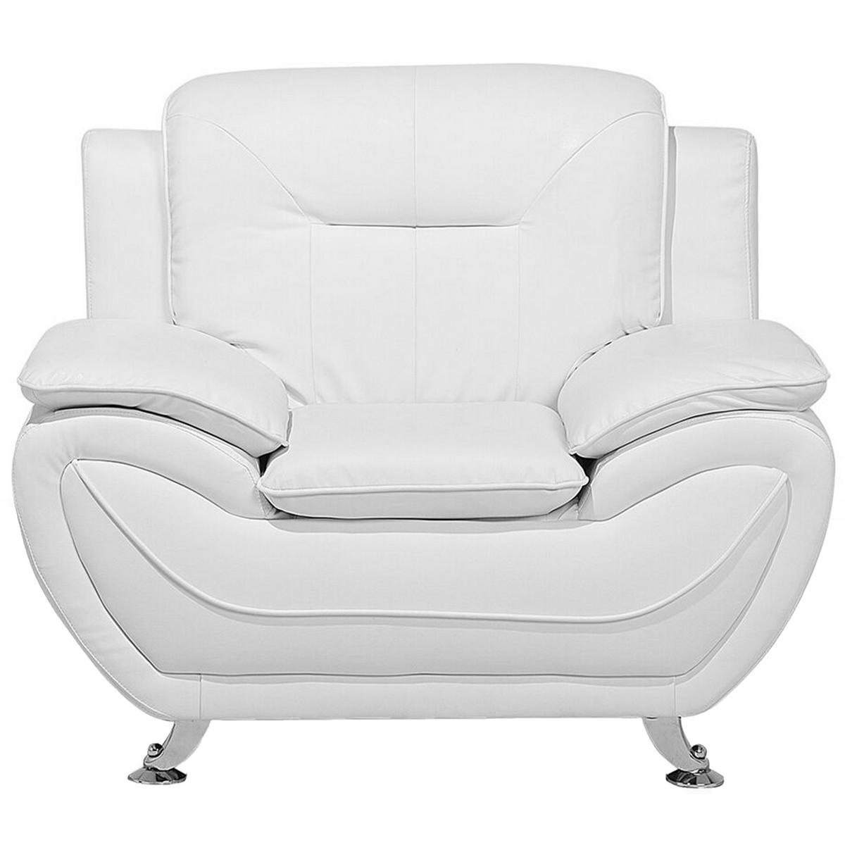 SESSEL Kunstleder Weiß Leira - Weiß, Kunststoff/Textil (113/88/86cm) - Beliani