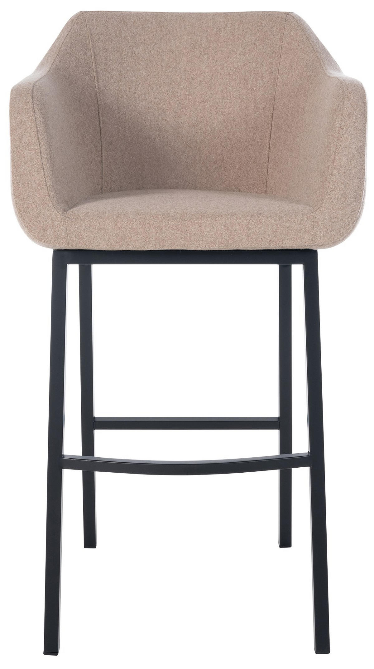 BARHOCKER Filz taupe - Taupe/Schwarz, Textil/Metall (58/108/56cm) - CLP