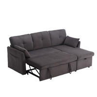 ECKSCHLAFSOFA Cord mit Stauraum und umstellbarer Ottomane Dunkelgrau 206/108/66 cm - Dunkelgrau, Textil (108/206cm) - Redom