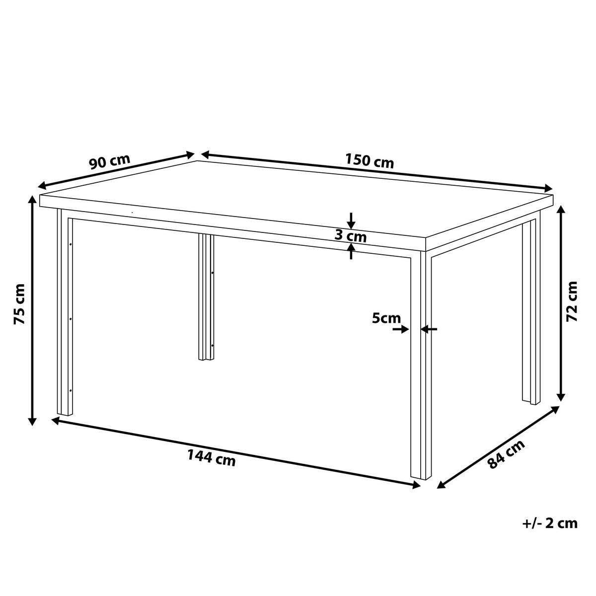 BLAGOVAONSKI STOL 150/90/75 cm crni, tamnosmeđi pravokutni Laredo - crna, drvni materijal (150/90/75cm) - Beliani