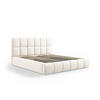 BETT mit Bettkasten und Kopfteil Bellis aus Samt leichtes beige 180x200cm - Beige, Textil (180/200cm) - Micadoni