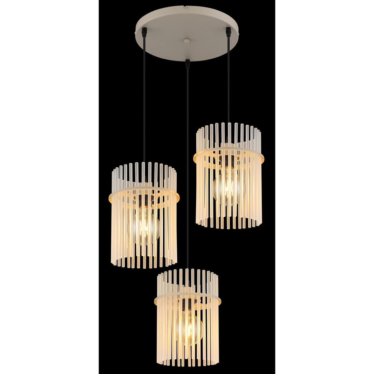 HÄNGELEUCHTE Gorley Metall/Glas Beige, höhenverstellbar - Beige, Glas (47/47/140cm) - Globo Lighting