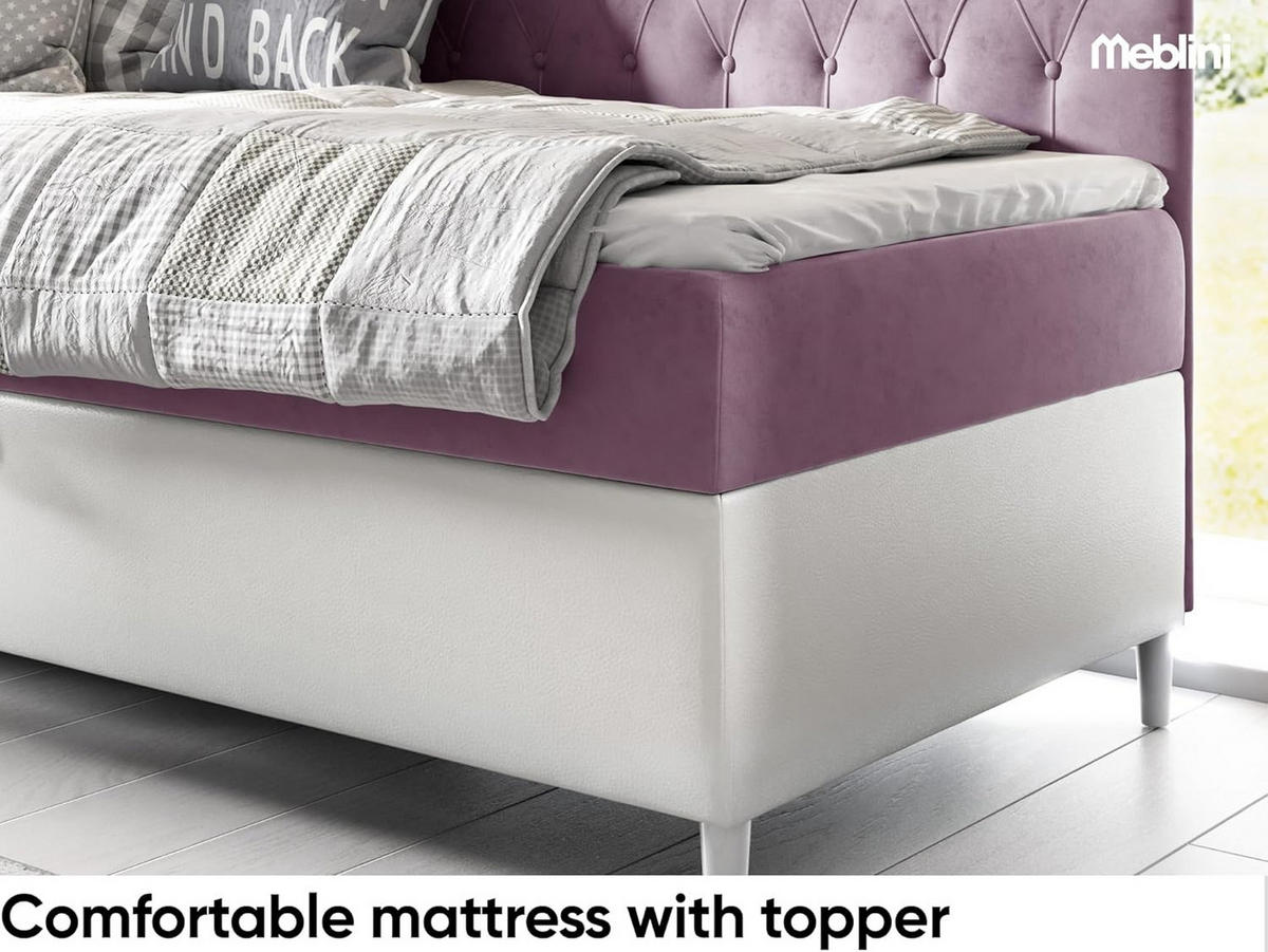 KINDERBETT FLIPPO 3 - Lila/Weiß, Holzwerkstoff (96/208cm) - Meblini