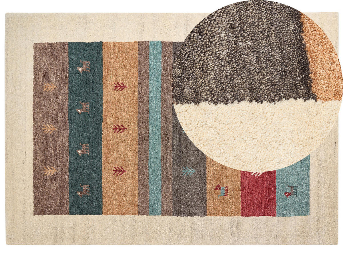 KURZFLOR-GABBEH Sarilar 230/160 cm - Multicolor, Textil (160/230cm) - Beliani