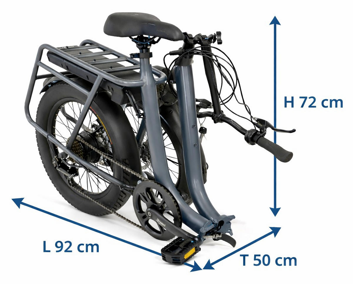 FALT E-BIKE 20" TERRAIN, GRAU - Rot, Metall (125cm) - LLOBE