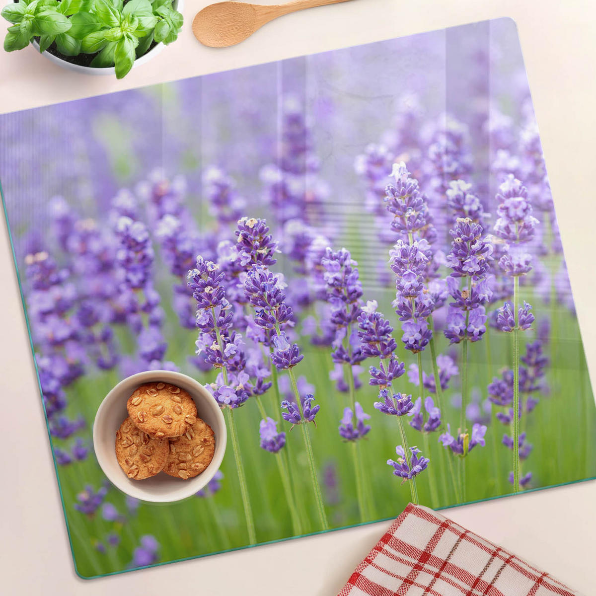 GLASPLATTE 60x52 cm Lavendel - Lila, Glas (60/0.4/52cm) - TULUP
