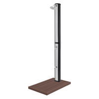 SOLARDUSCHE 35L 217cm Silber-Schwarz Fußdusche Bodenplatte Braun - Silberfarben/Braun, Kunststoff (17.5/217/13.5cm) - ML-DESIGN