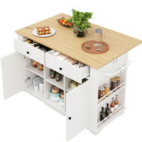 KÜCHENINSEL 151,5/59,7/91,7 cm weiß aus MDF/Metall mit Steckdose - Weiß, Holzwerkstoff (151.5/91.7/59.7cm) - OKWISH