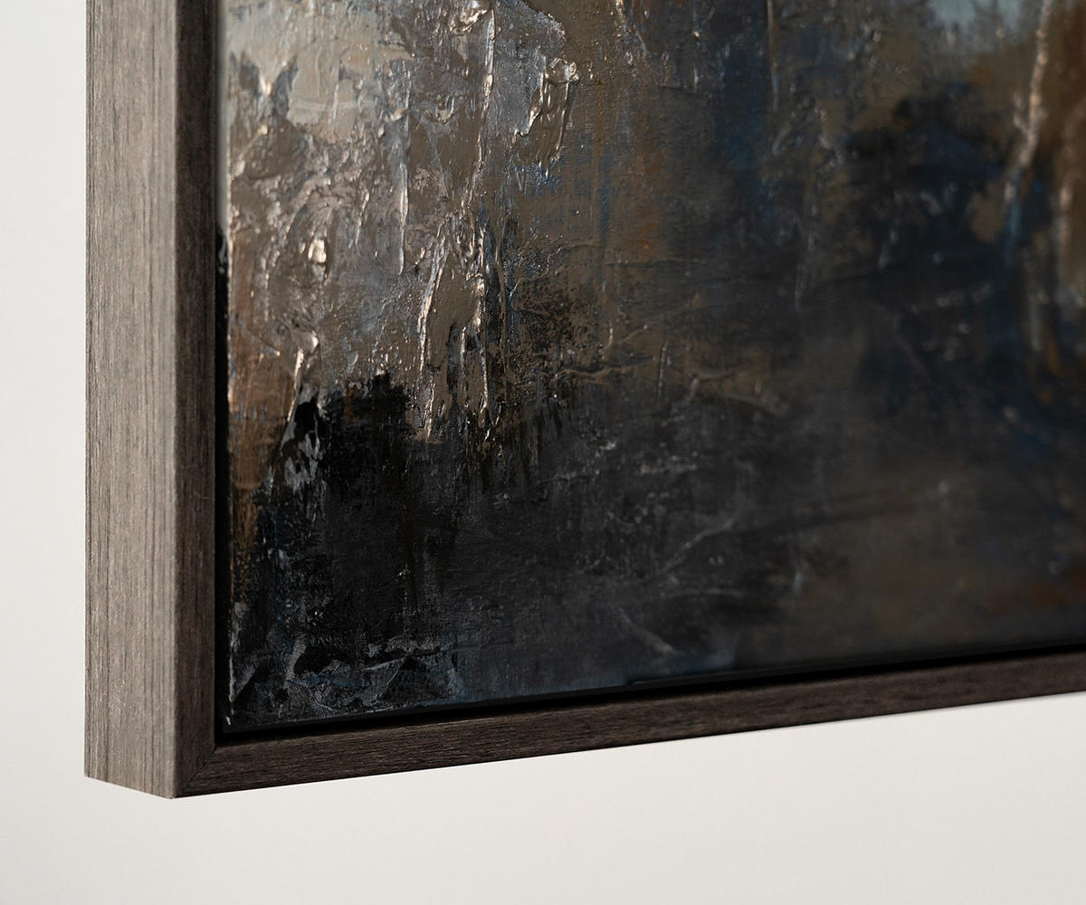 GEMÄLDE Glanz und Eleganz Schattenfugenrahmen Grau 140x100 cm - Grau, Holz (140/100cm) - YS-art gallery