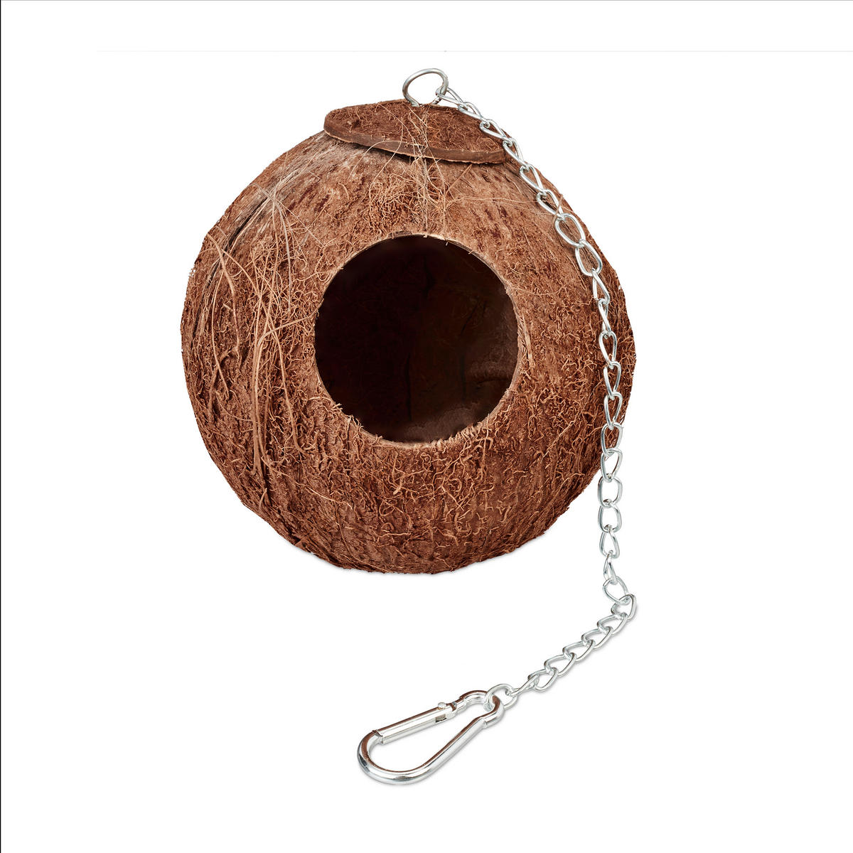 2XVOGELHAUS - Braun, Textil/Metall (12.5/14/12cm) - Relaxdays