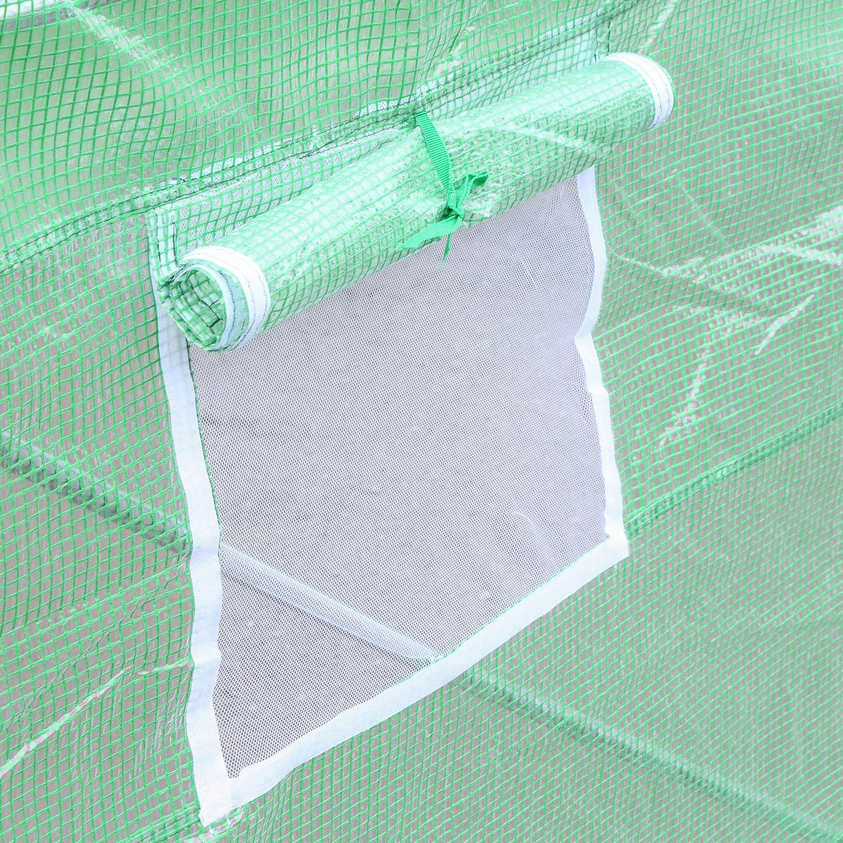 FOLIENGEWÄCHSHAUS, Grün, Eisenrohr, PE - Grün, Kunststoff (300/205/450cm) - Outsunny