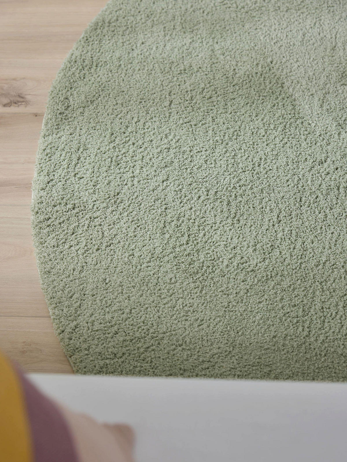 HOCHFLORTEPPICH rund Soda Hellgrün ø 200 cm rund - Hellgrün, Textil (200/200cm) - benuta Nest