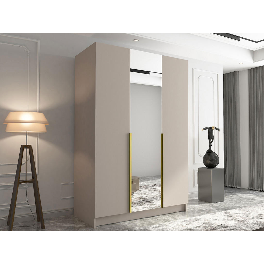 Thumbnail - Mirjan24 Kleiderschrank, Beige, Holzwerkstoff, 9 Fächer, Rechteckig, 150x215x58 cm, Schlafzimmer, Kleiderschränke, Dreht...