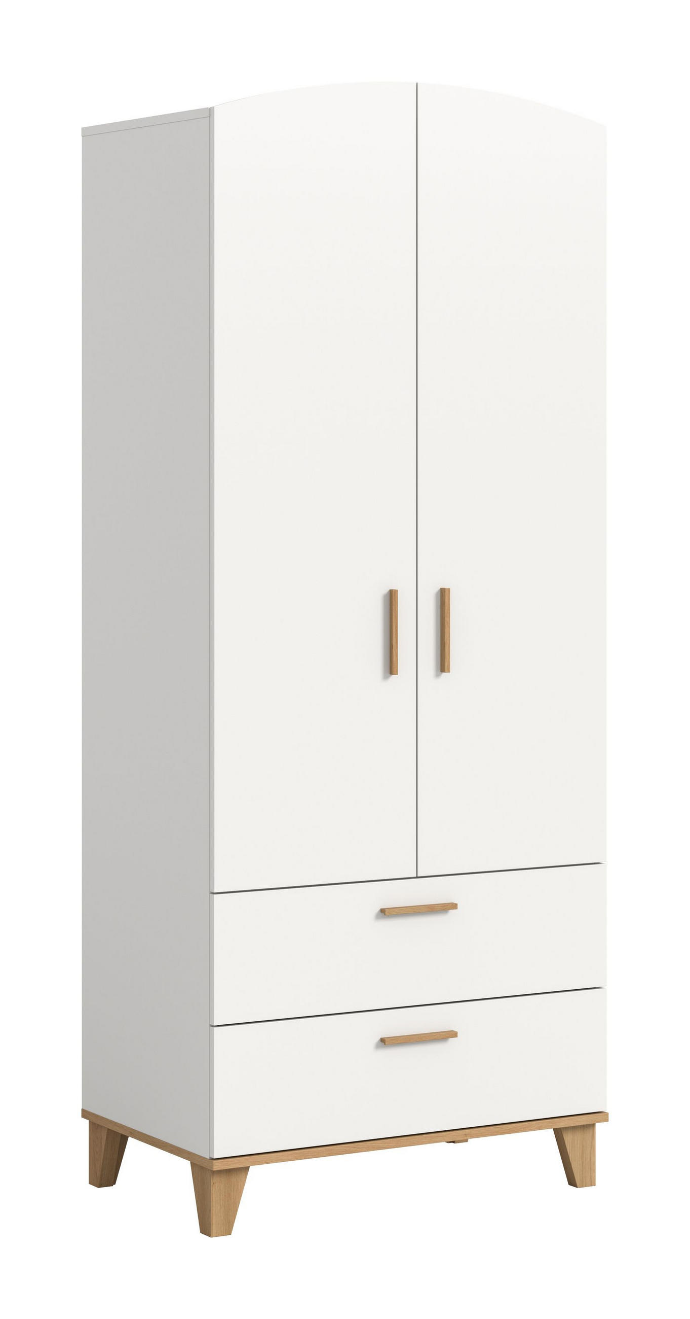 KLEIDERSCHRANK 2-türig STELLA (B/H/T: ca. 81/198/51 cm) in weiß/weiß - Weiß, Holzwerkstoff (81/198/51cm)