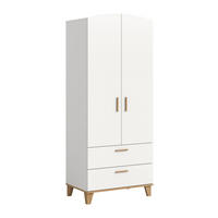 KLEIDERSCHRANK 2-türig STELLA (B/H/T: ca. 81/198/51 cm) in weiß/weiß - Weiß, Holzwerkstoff (81/198/51cm)