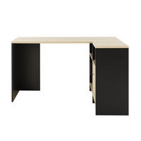 ECKSCHREIBTISCH Liverpool - Französische Herstellung - Schwarz, Holzwerkstoff (136/88/76cm) - Calicosy