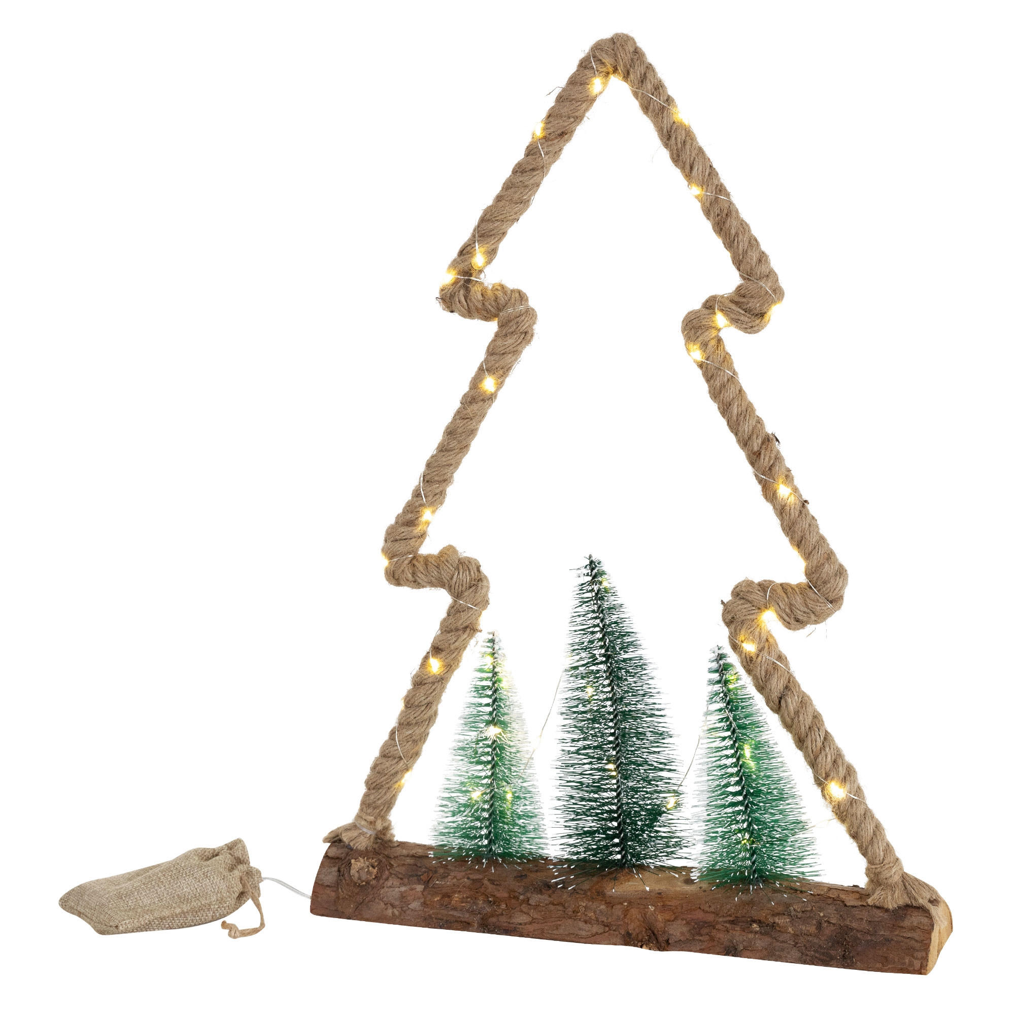 WEIHNACHT FIGUR JUTE - Braun, Holz (6.5/45/35cm) - ECD-Germany