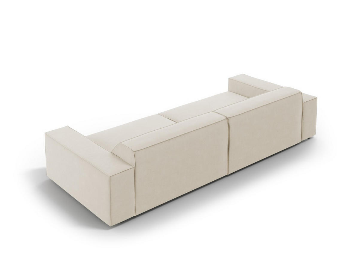 SOFA Jodie aus Samt dunkelbeige 3 Sitzplätze - Mokka, Textil (102/70/204cm) - Micadoni
