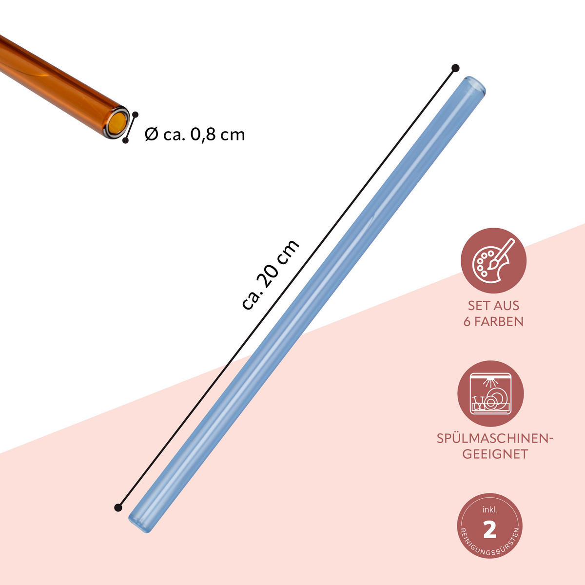 GLAS-TRINKHALME, bunt, Borosilikatglas - Multicolor, Glas (0.8/20cm) - bremermann