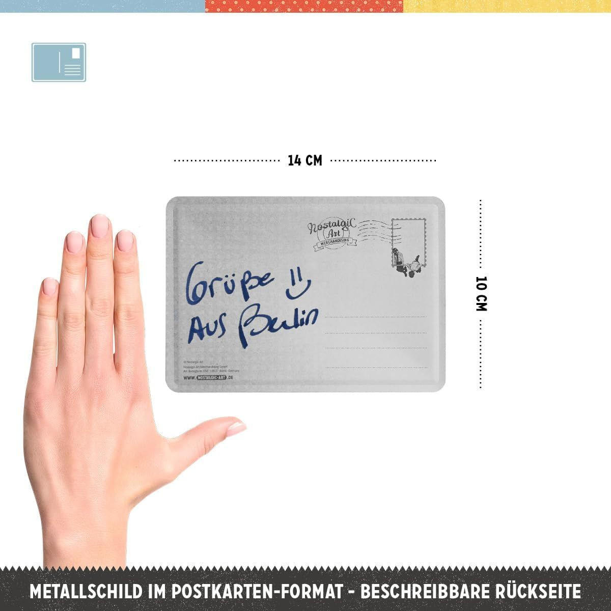 MINIBLECHSCHILD 10/14 cm Drink Beer Three Days - Multicolor, Metall (14/10/0.1cm) - Nostalgic-Art