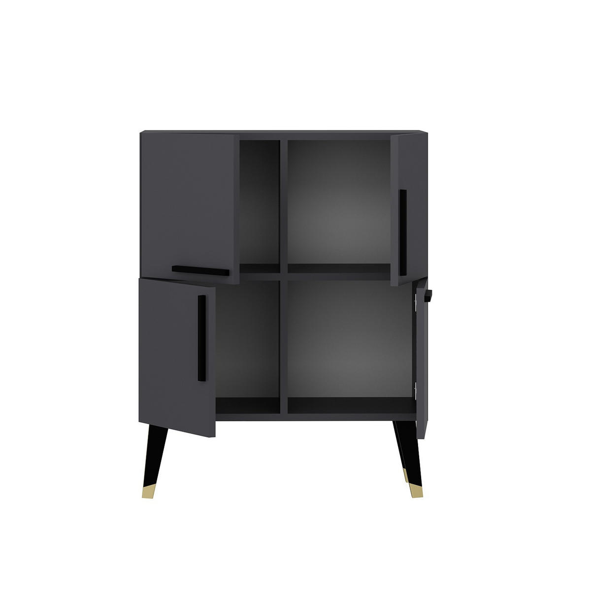 BUFFETSCHRANK makro grau anthrazit - Grau, Holz (35/90/70cm) - Habitat Garten