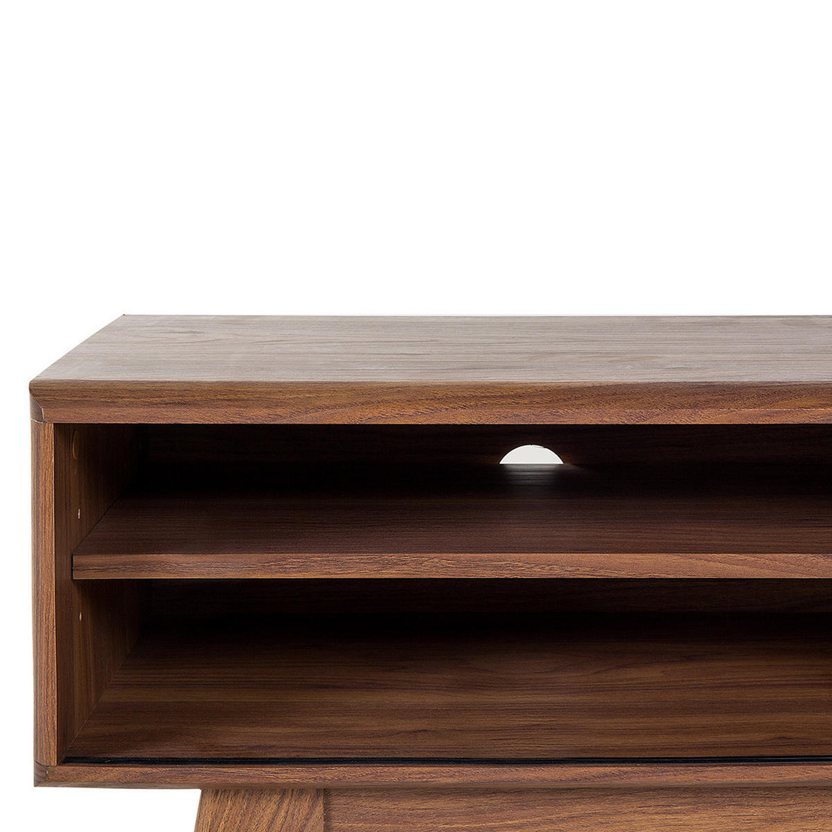 TV-MÖBEL Dunkelbraun, Weiß BUFFALO 35/117/44 cm - Dunkelbraun, Holzwerkstoff (117/44/35cm) - Beliani