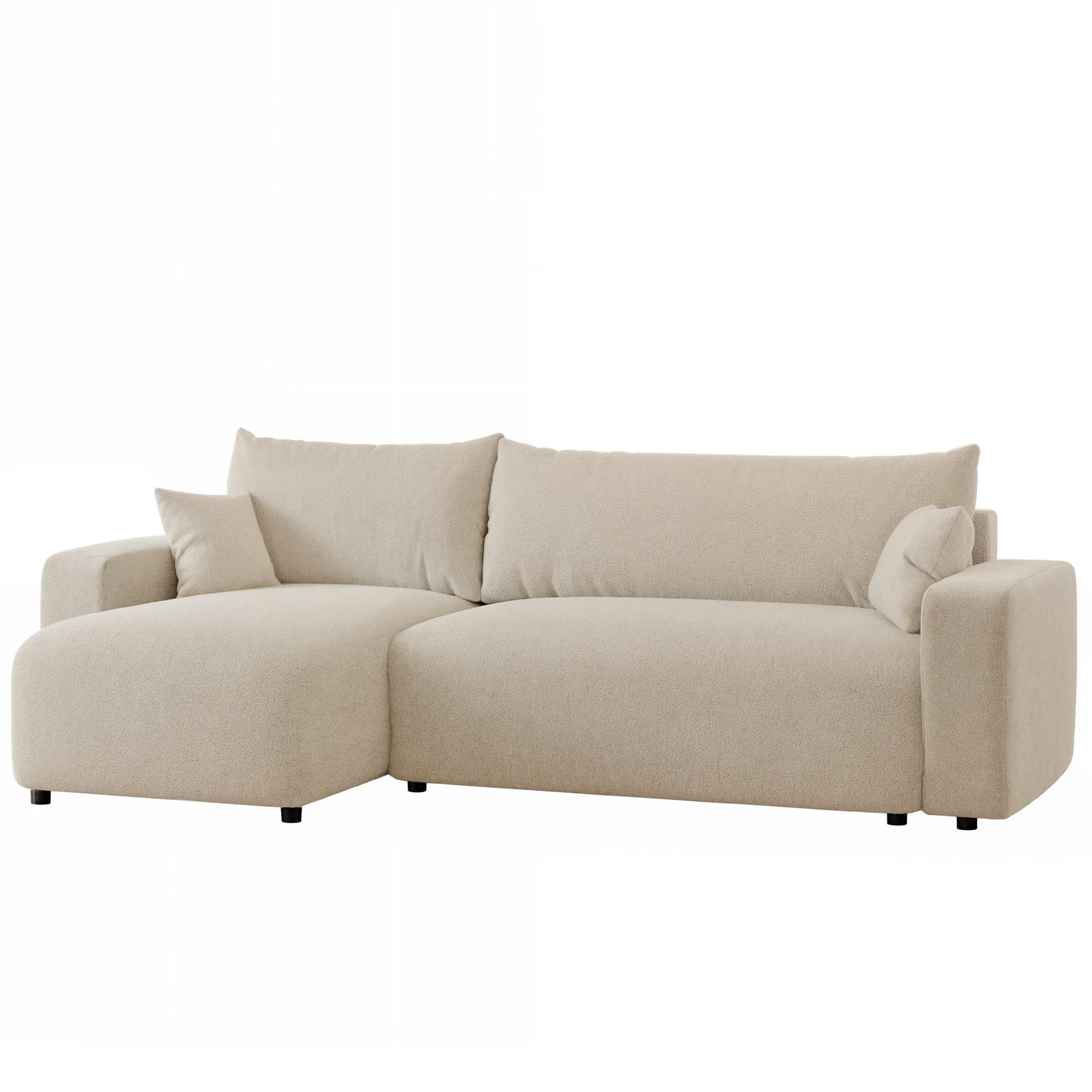 ECKSOFA Luna Mit Schlaffunktion - Beige, Holzwerkstoff/Textil (248/145cm) - Fun Möbel