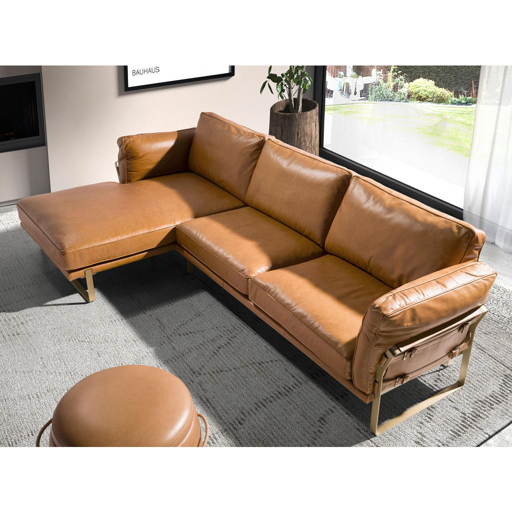 Thumbnail - Angel Cerda Ecksofa, Braun, Leder, L-Form, 302x166 cm, FSC 100%, Wohnzimmer, Sofas & Couches, Wohnlandschaften, Ecksofas