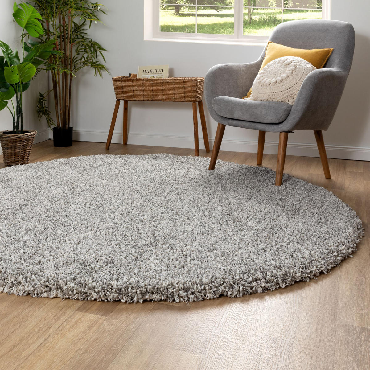 HOCHFLORTEPPICH 160/160 cm Twilight rund - Silberfarben, Textil (160/160cm) - Steffensmeier
