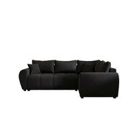 ECKSOFA MOLISA L PLUS Cosmic 100 Rechts mit Schlaffunktion - Schwarz, Textil (235/175cm) - Bedante