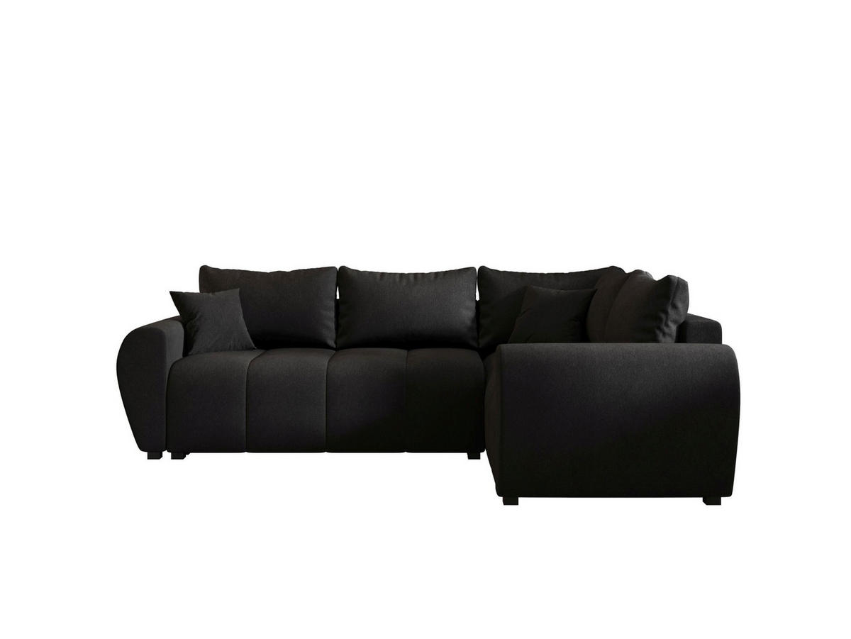 ECKSOFA MOLISA L PLUS Cosmic 100 Rechts mit Schlaffunktion - Schwarz, Textil (235/175cm) - Bedante
