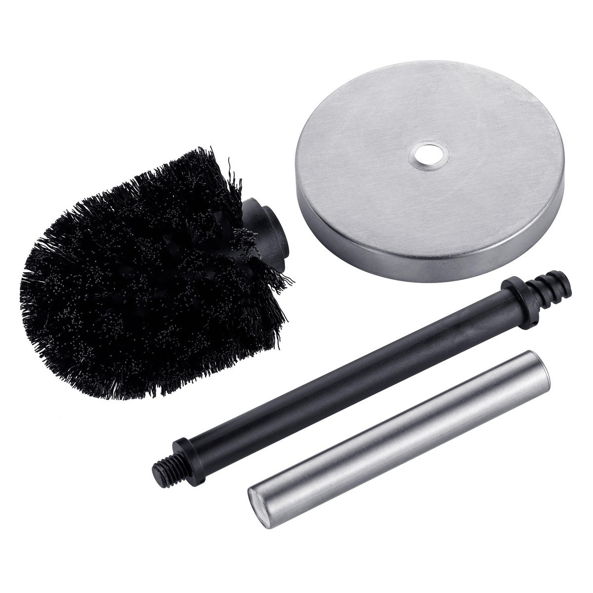 2-TLG.BADEZIMMER-SET - Silberfarben, Kunststoff/Metall (32.5/14/3cm) - Relaxdays