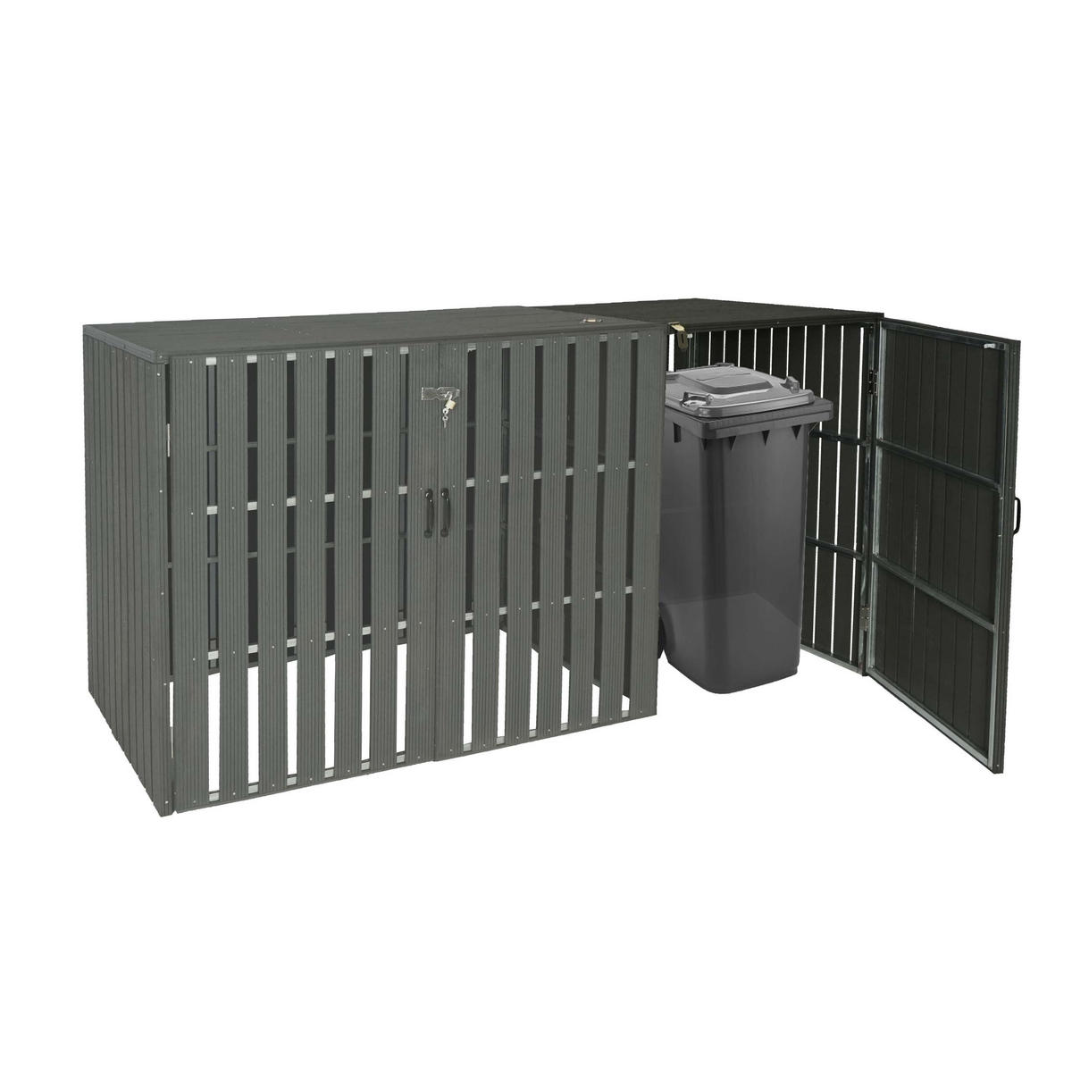 MÜLLTONNENBOX ERWEITERUNG Anthrazit - Anthrazit, Metall (66/115/76cm) - MCW