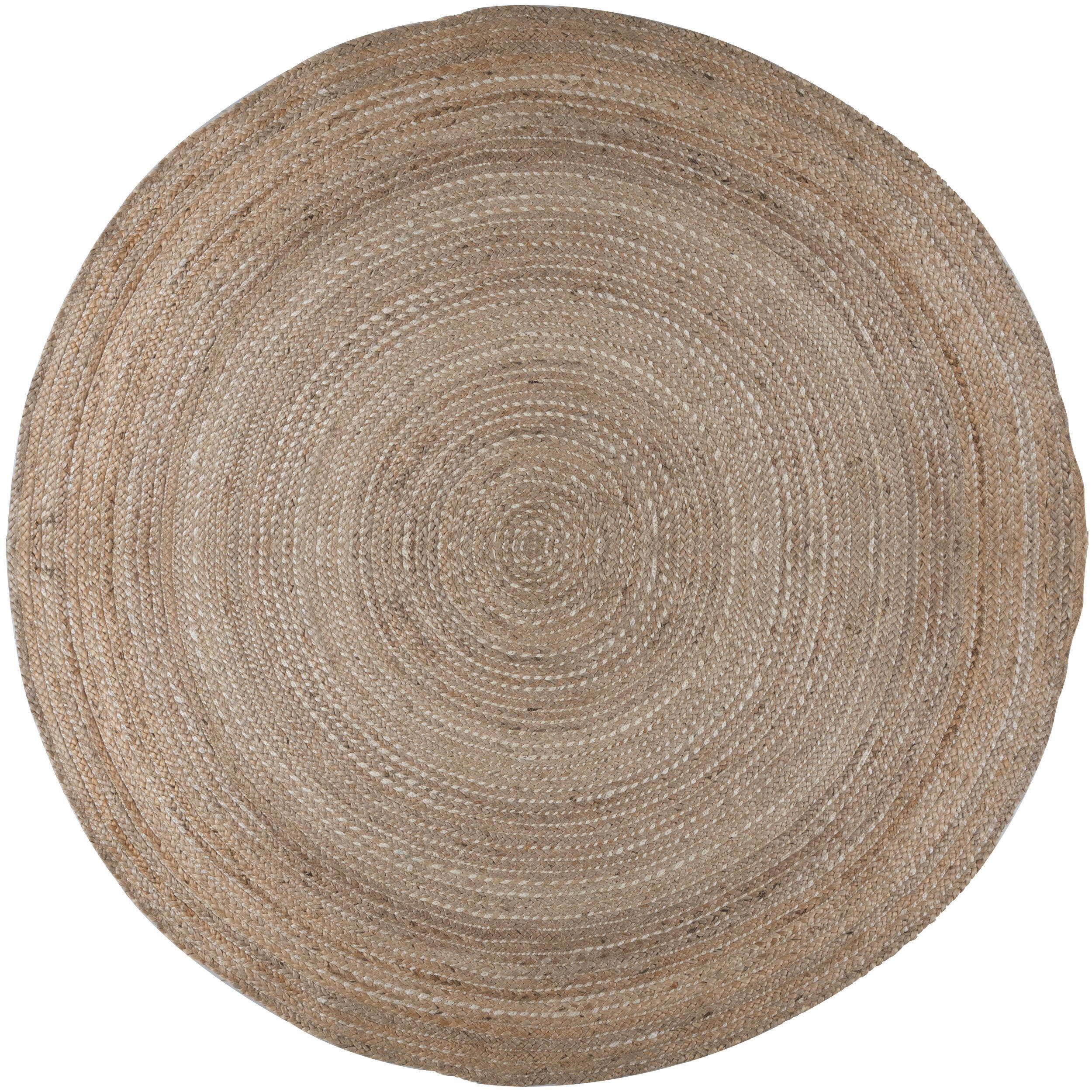 TEPPICH Jute in Naturtönen, handgewebt EDEN, Braun 133x133 cm - Braun, Naturmaterialien (133/133cm) - KADIMA DESIGN