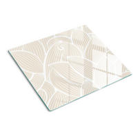 GLASPLATTE 60x52 cm Blattmuster - Beige, Glas (60/0.4/52cm) - TULUP