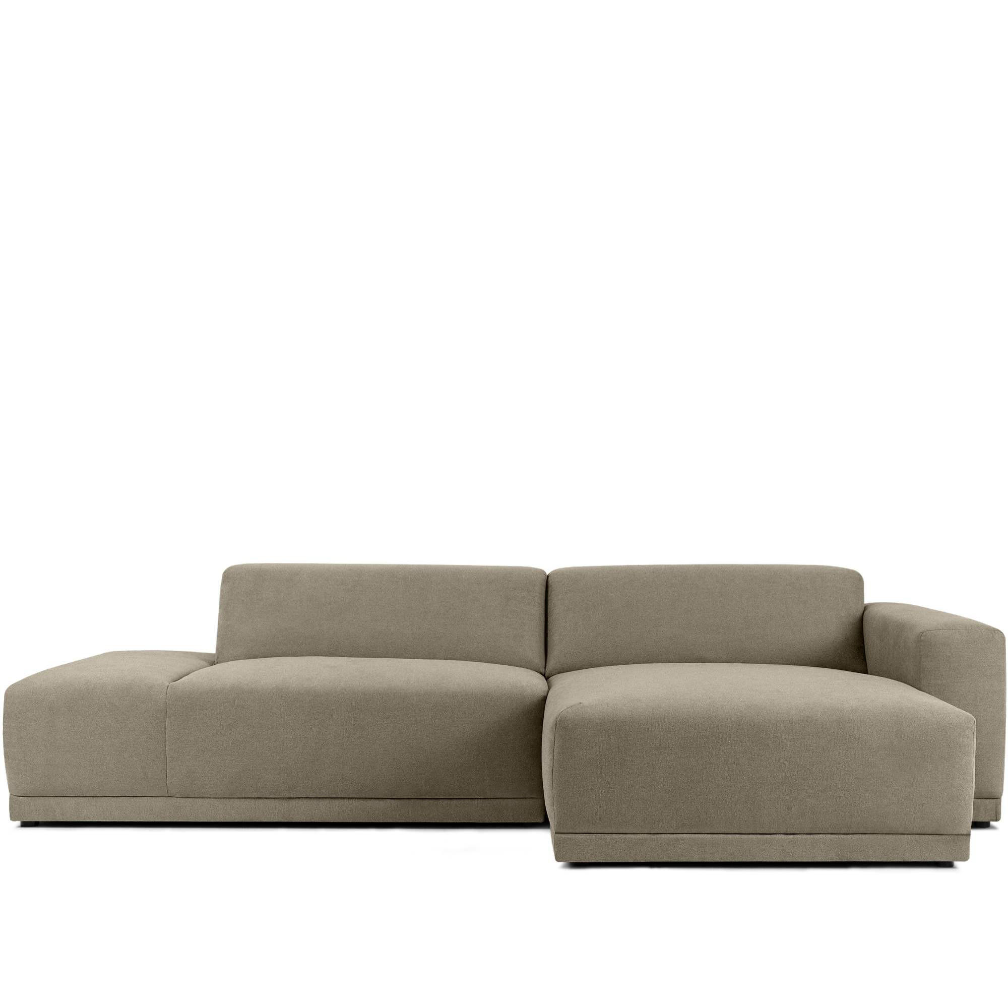 ECKSOFA RECHTS MUDI in moderner Optik mit hochwertigem Kaltschaum, Cord-Stoff, Ecru - Ecru/Schwarz, Textil (280/160cm) - KONSIMO®