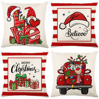 KISSENBEZUG – Weihnachtskissenbezug (Kissenfüllung nicht enthalten) – 45 x 45 cm – Multicolor(vier Stück) - Multicolor, Textil (45/45cm)