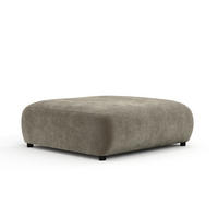POUF L Zanzibar Taupe Samtstoff - Taupe/Schwarz, Holz/Holzwerkstoff (110/37/110cm) - Maison de Reve