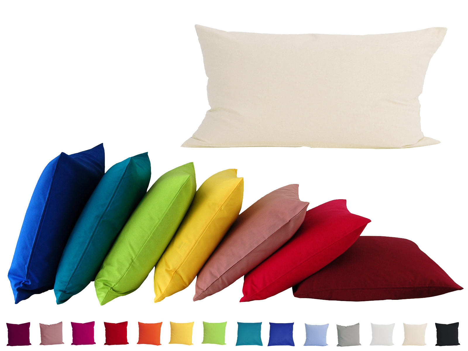 KISSENBEZUG Basic 100% Baumwolle grau 80/40 cm - Grau, Textil (40/80cm) - beties Heimtextil